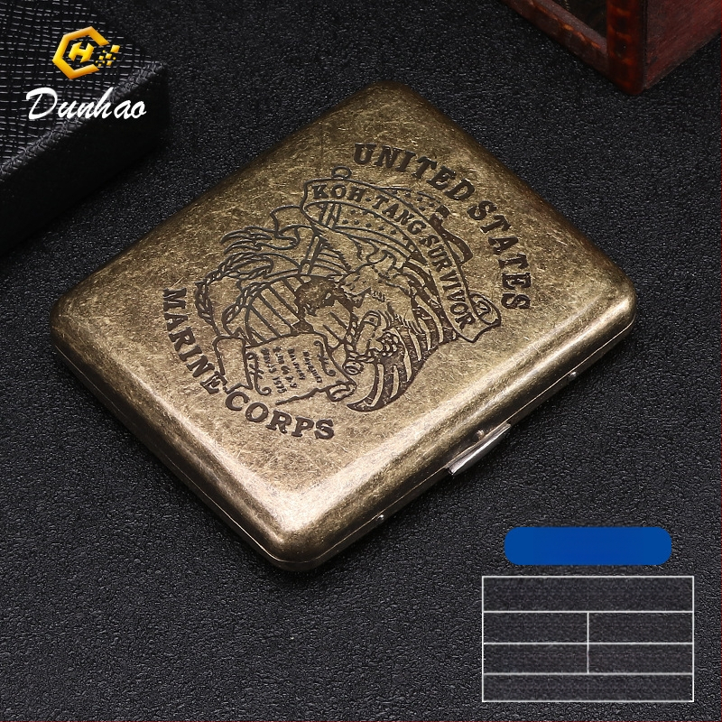 Uus pronksist kondenslillega 20 pakki metallist puhtast vasest sigaretiümbrist, klapiga kinkekarbis, nikerdatud, nikerdatud lillega, rõhukindel, tolmukindel suitsetamiskomplekt