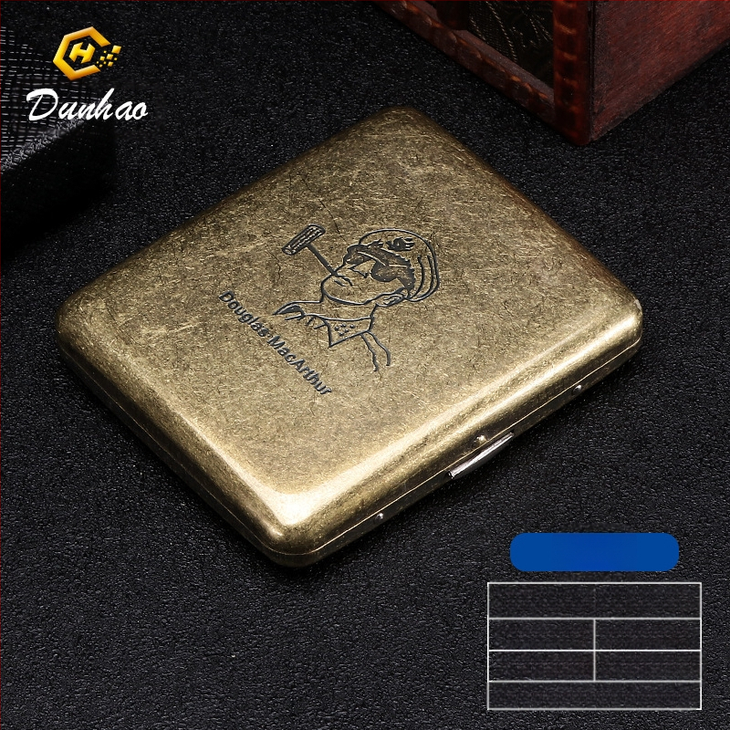 Uus pronksist kondenslillega 20 pakki metallist puhtast vasest sigaretiümbrist, klapiga kinkekarbis, nikerdatud, nikerdatud lillega, rõhukindel, tolmukindel suitsetamiskomplekt