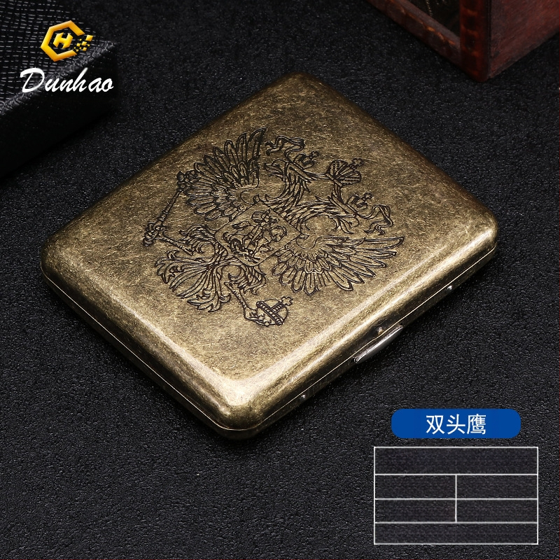 Uus pronksist kondenslillega 20 pakki metallist puhtast vasest sigaretiümbrist, klapiga kinkekarbis, nikerdatud, nikerdatud lillega, rõhukindel, tolmukindel suitsetamiskomplekt