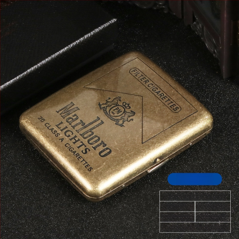 Uus pronksist kondenslillega 20 pakki metallist puhtast vasest sigaretiümbrist, klapiga kinkekarbis, nikerdatud, nikerdatud lillega, rõhukindel, tolmukindel suitsetamiskomplekt