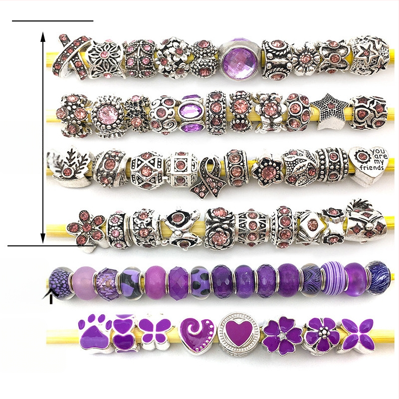 Karšto pardavimo „Panjia“ stiliaus stikliniai karoliukai su didelėmis skylėmis, serijos karoliukais, asmenybės mados, visos rungtynės, „pasidaryk pats“, apyrankės, papuošalų aksesuarai