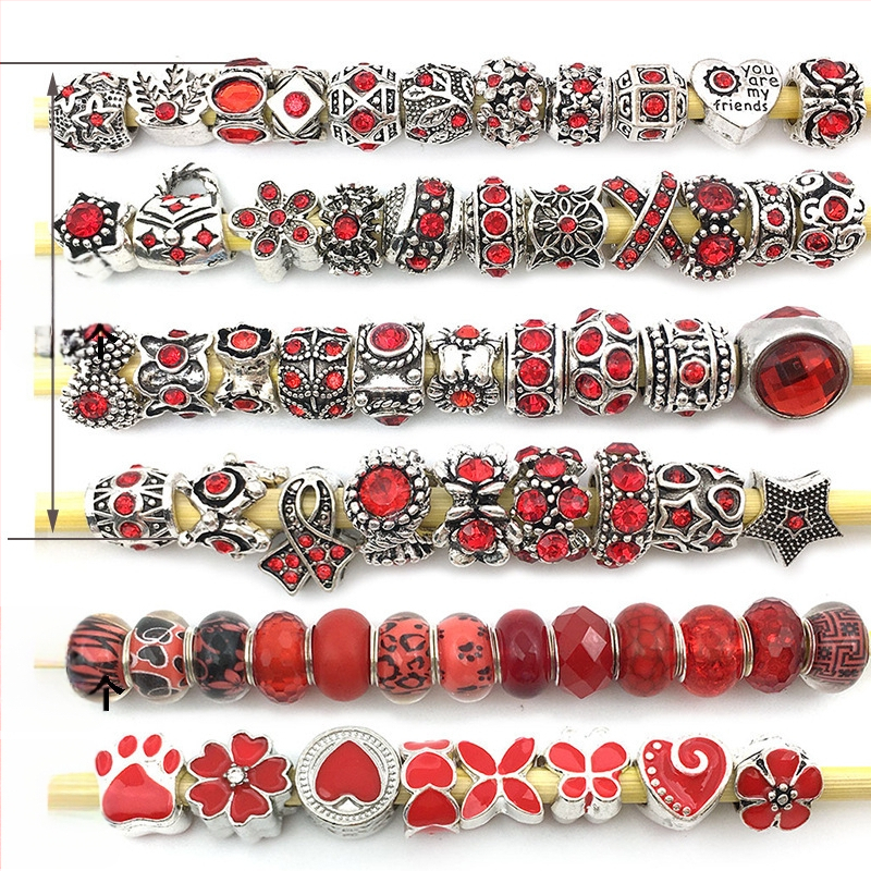 Karšto pardavimo „Panjia“ stiliaus stikliniai karoliukai su didelėmis skylėmis, serijos karoliukais, asmenybės mados, visos rungtynės, „pasidaryk pats“, apyrankės, papuošalų aksesuarai