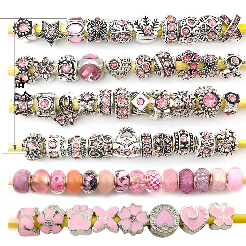 Karšto pardavimo „Panjia“ stiliaus stikliniai karoliukai su didelėmis skylėmis, serijos karoliukais, asmenybės mados, visos rungtynės, „pasidaryk pats“, apyrankės, papuošalų aksesuarai