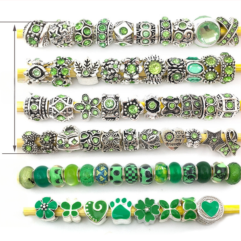 Karšto pardavimo „Panjia“ stiliaus stikliniai karoliukai su didelėmis skylėmis, serijos karoliukais, asmenybės mados, visos rungtynės, „pasidaryk pats“, apyrankės, papuošalų aksesuarai