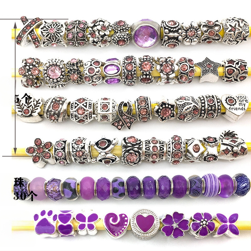 Karšto pardavimo „Panjia“ stiliaus stikliniai karoliukai su didelėmis skylėmis, serijos karoliukais, asmenybės mados, visos rungtynės, „pasidaryk pats“, apyrankės, papuošalų aksesuarai