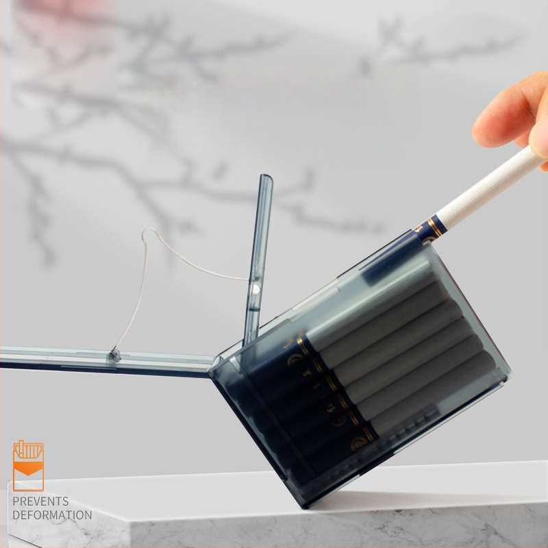 Νέα αυτόματη θήκη τσιγάρων 20 τεμάχια, αυτόματο, αναμμένο, ολόσωμο κουτί καπνού με παγωμένη επιφάνεια ABS, διαφανές, ανθεκτικό στην υγρασία