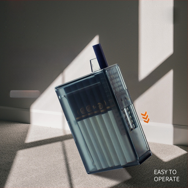 Νέα αυτόματη θήκη τσιγάρων 20 τεμάχια, αυτόματο, αναμμένο, ολόσωμο κουτί καπνού με παγωμένη επιφάνεια ABS, διαφανές, ανθεκτικό στην υγρασία