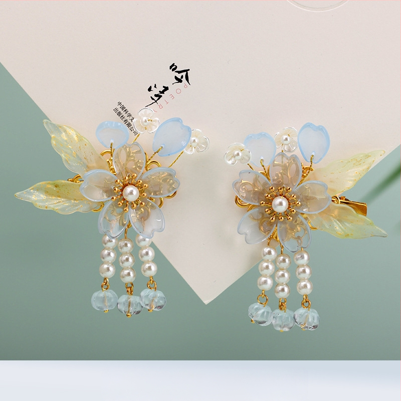 Hanfu galvos apdangalas su kutais ir segtukais Antikvariniai plaukų aksesuarai Su kutais ir segtukais Su kutais ir laipteliais