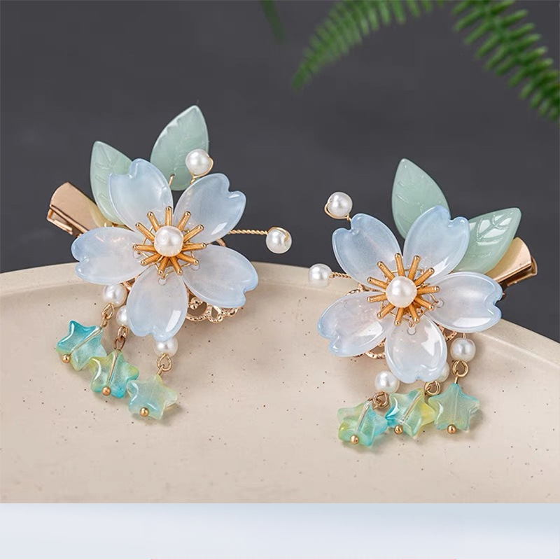 Hanfu galvos apdangalas su kutais ir segtukais Antikvariniai plaukų aksesuarai Su kutais ir segtukais Su kutais ir laipteliais