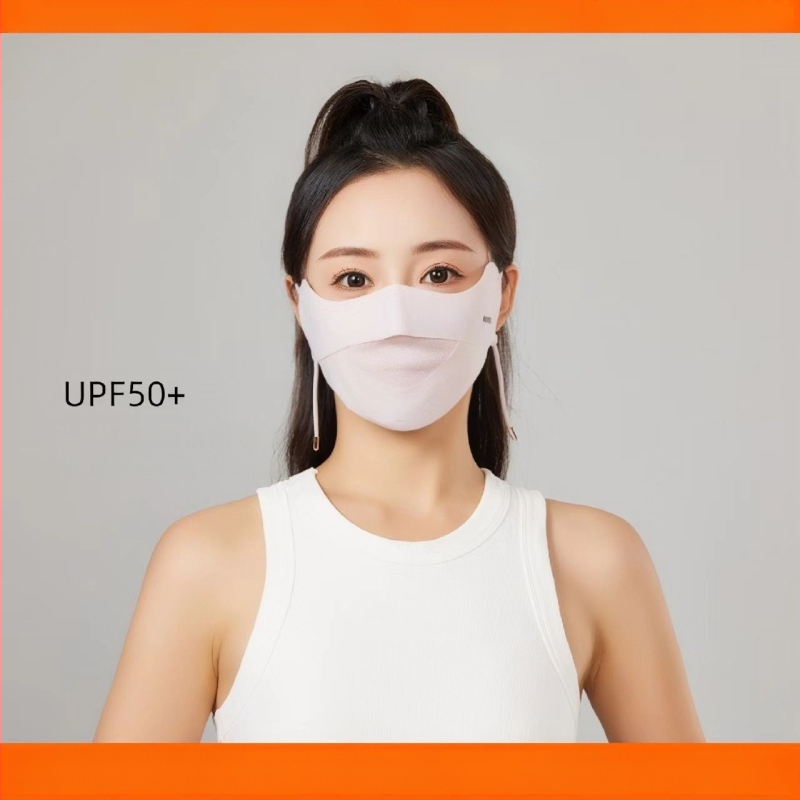 Uus stiilne õmblusteta päikesekaitsekreem silmade kaitsmiseks, suvine kerge hingav UV-vastane jääsiidist näomask naistele