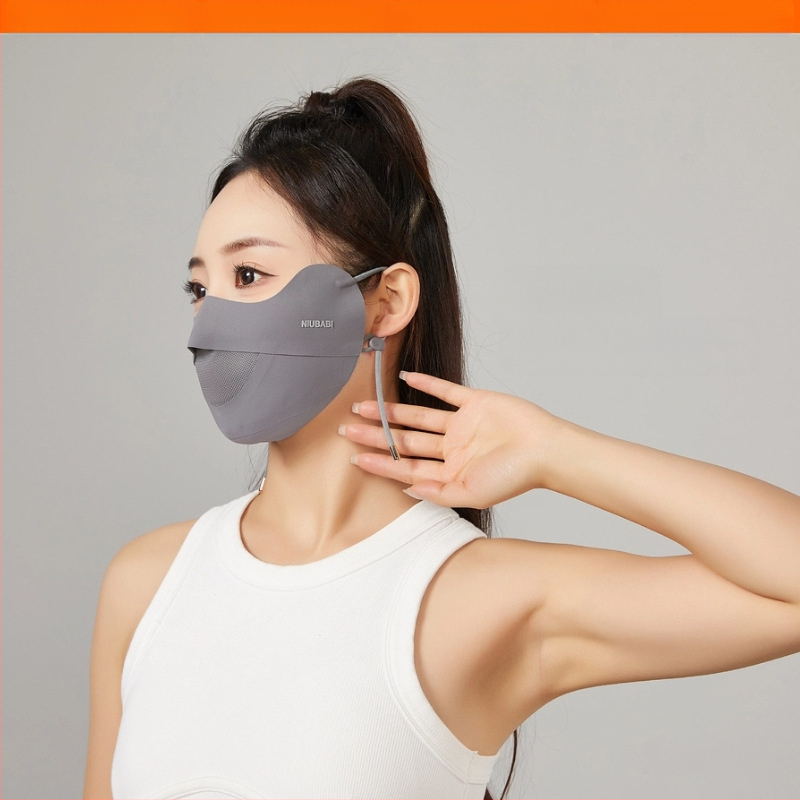 Uus stiilne õmblusteta päikesekaitsekreem silmade kaitsmiseks, suvine kerge hingav UV-vastane jääsiidist näomask naistele