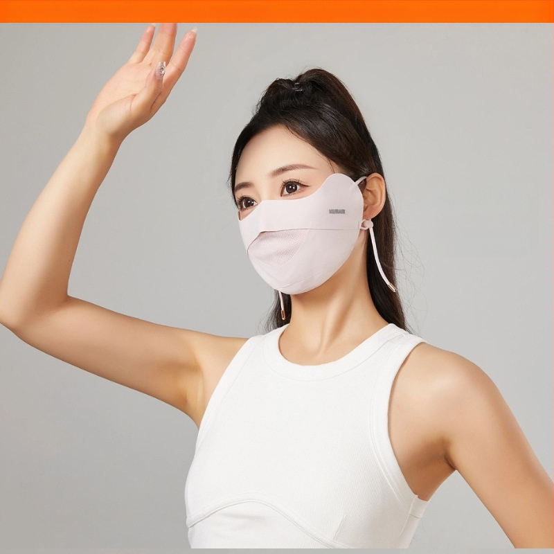 Uus stiilne õmblusteta päikesekaitsekreem silmade kaitsmiseks, suvine kerge hingav UV-vastane jääsiidist näomask naistele