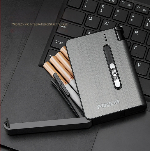 „Focus 026A10 Pack“ automatinis fejerverkų fejerverkas, integruota cigarečių dėžutė, nešiojama, patvari, drėgmei atspari, slėgiui atspari žiebtuvėlio cigarečių dėžutė
