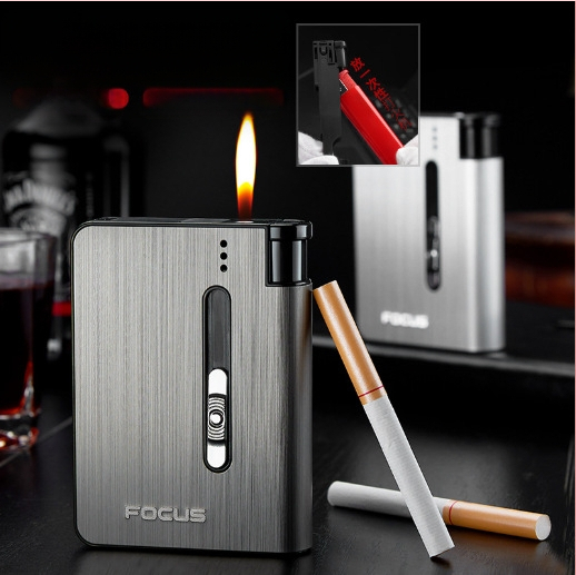 „Focus 026A10 Pack“ automatinis fejerverkų fejerverkas, integruota cigarečių dėžutė, nešiojama, patvari, drėgmei atspari, slėgiui atspari žiebtuvėlio cigarečių dėžutė