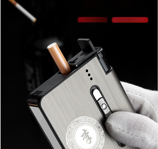 „Focus 026A10 Pack“ automatinis fejerverkų fejerverkas, integruota cigarečių dėžutė, nešiojama, patvari, drėgmei atspari, slėgiui atspari žiebtuvėlio cigarečių dėžutė