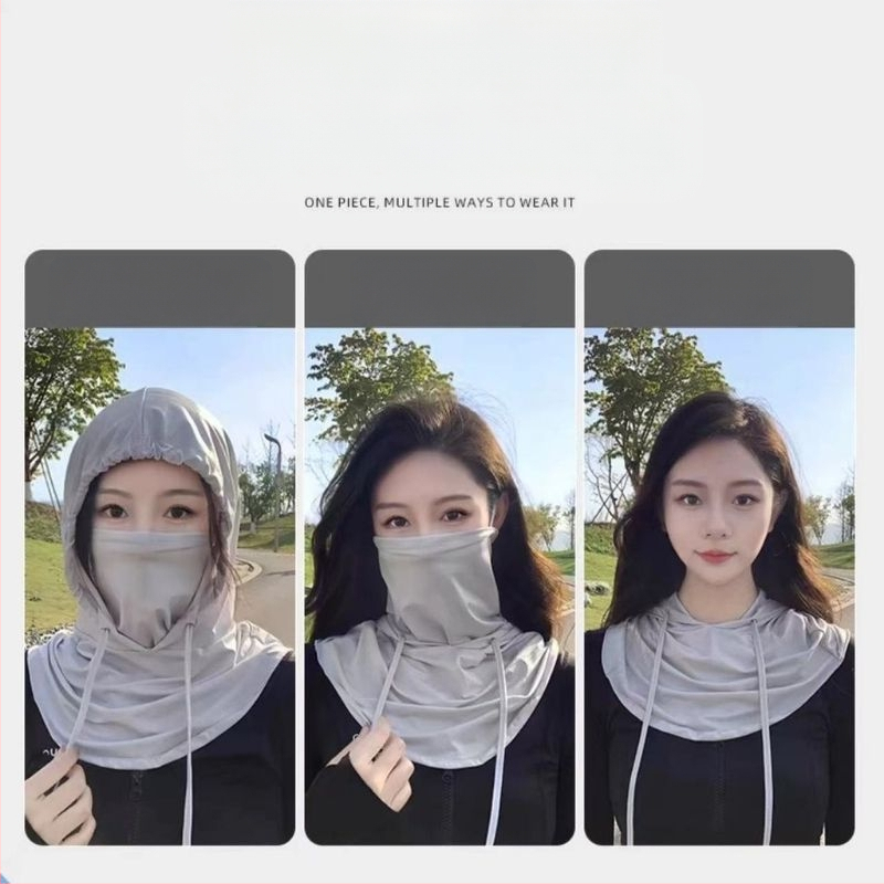 Suvine päikesekaitsemüts, integreeritud kaelakaitse, täisnäo UV-kaitsega ratsapeakate, jääsiidist sall, näokaitse meestele