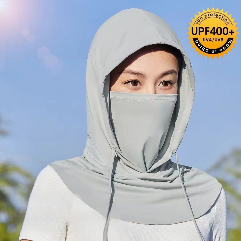 Suvine päikesekaitsemüts, integreeritud kaelakaitse, täisnäo UV-kaitsega ratsapeakate, jääsiidist sall, näokaitse meestele
