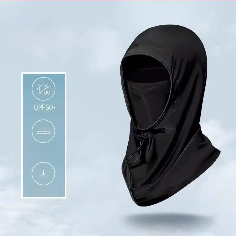 Suvine päikesekaitsemüts, integreeritud kaelakaitse, täisnäo UV-kaitsega ratsapeakate, jääsiidist sall, näokaitse meestele