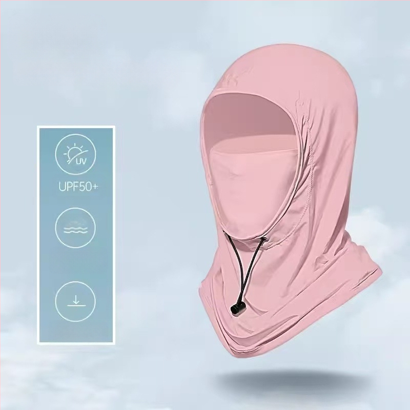 Suvine päikesekaitsemüts, integreeritud kaelakaitse, täisnäo UV-kaitsega ratsapeakate, jääsiidist sall, näokaitse meestele