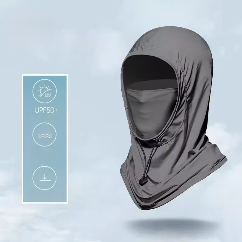 Suvine päikesekaitsemüts, integreeritud kaelakaitse, täisnäo UV-kaitsega ratsapeakate, jääsiidist sall, näokaitse meestele