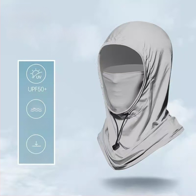 Suvine päikesekaitsemüts, integreeritud kaelakaitse, täisnäo UV-kaitsega ratsapeakate, jääsiidist sall, näokaitse meestele