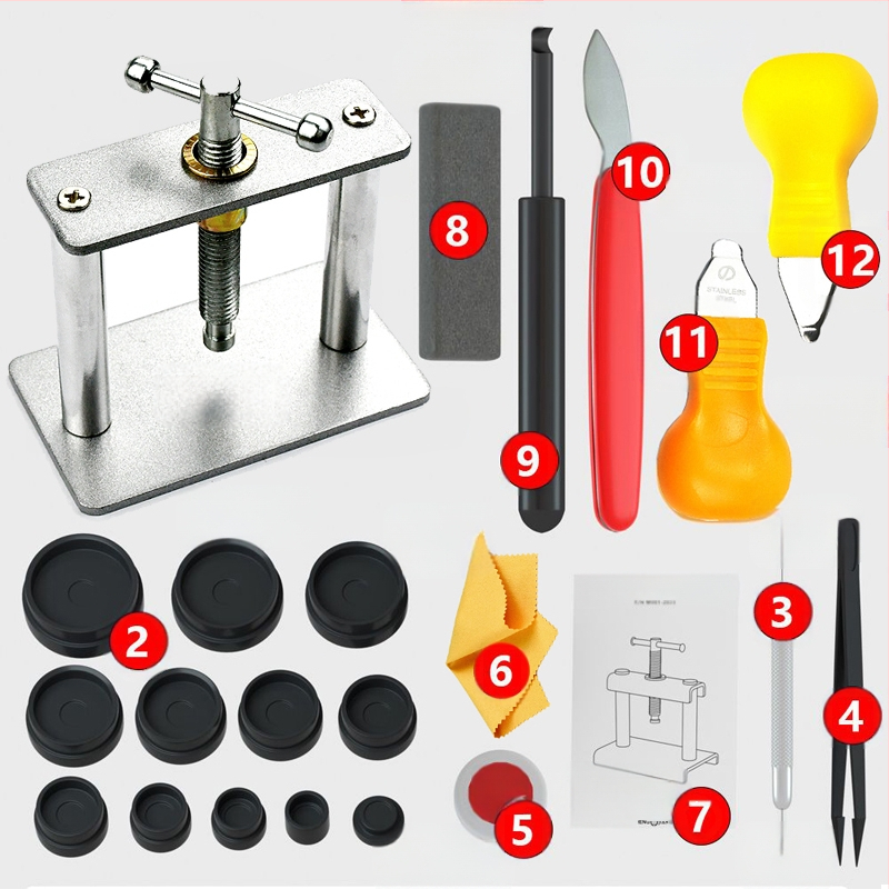 Kodumajapidamises kasutatavate kellade korkimismasinate kellade remonditööriistade aku vahetamine, elektrooniline kvartskellade korkimismasin, korkimis- ja korkimiskellade ülikond