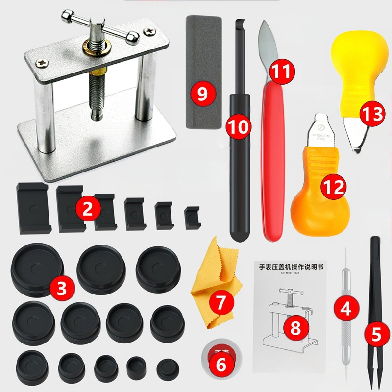 Kodumajapidamises kasutatavate kellade korkimismasinate kellade remonditööriistade aku vahetamine, elektrooniline kvartskellade korkimismasin, korkimis- ja korkimiskellade ülikond