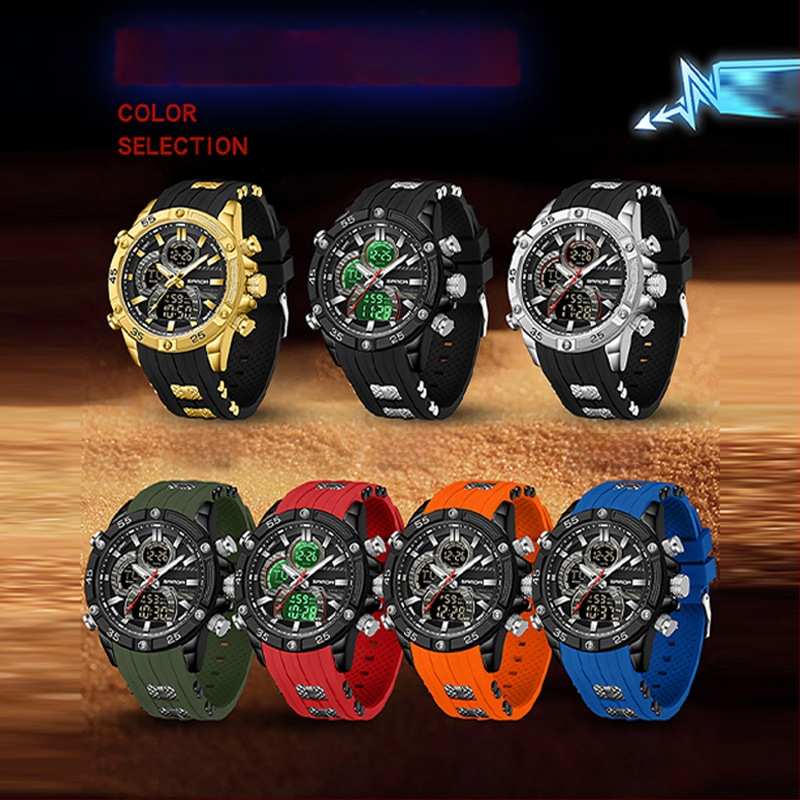 Ceas de alarmă electronic multifuncțional luminos impermeabil pentru bărbați, comerț exterior transfrontalier, sport, modă, explozii live