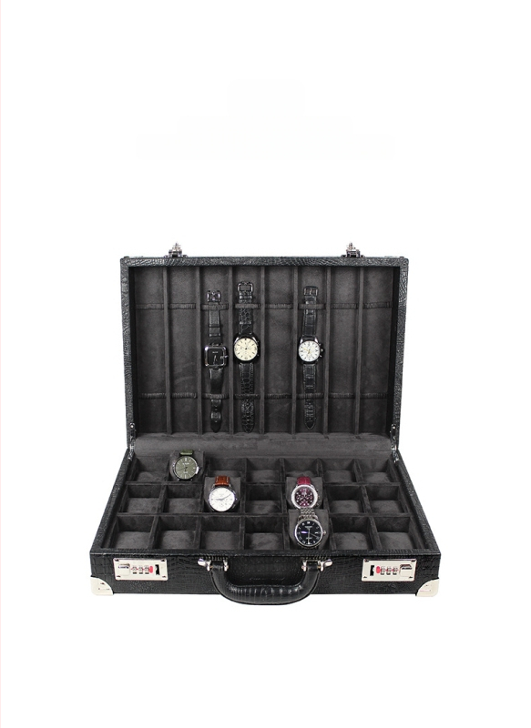 Mažas kvadratinis laikrodžių lagaminas, aukštos klasės 48 bitų laikrodžių laikymo dėžutė, aukštos klasės slaptažodžio užrakto laikrodžių laikymo dėžutė