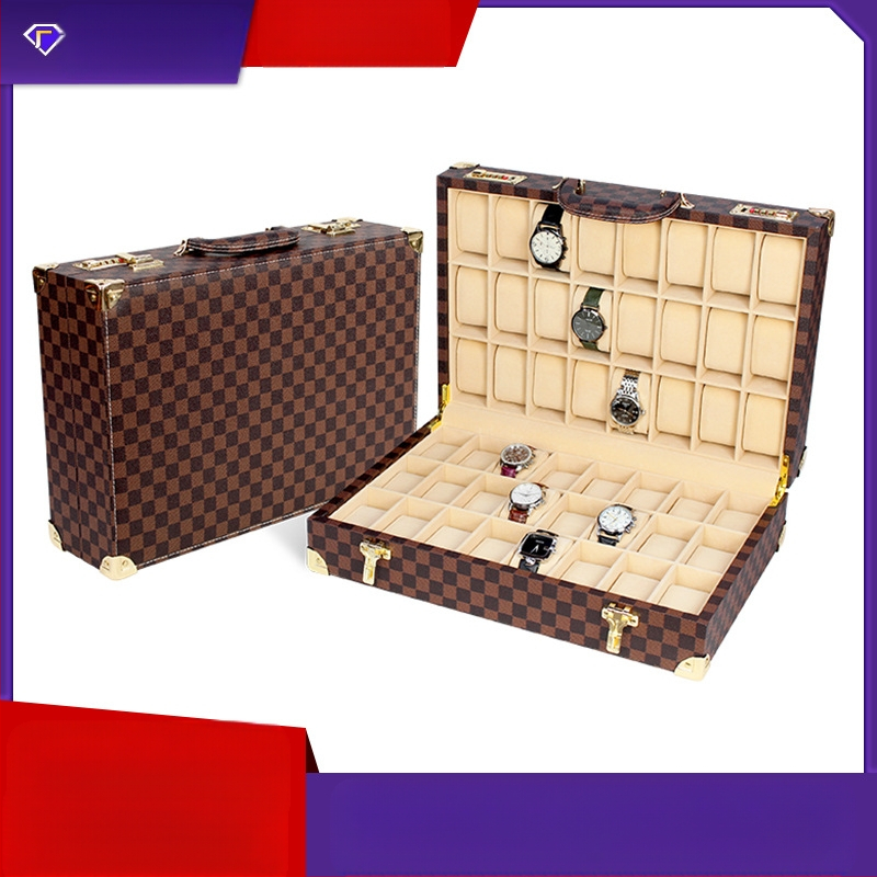 Mažas kvadratinis laikrodžių lagaminas, aukštos klasės 48 bitų laikrodžių laikymo dėžutė, aukštos klasės slaptažodžio užrakto laikrodžių laikymo dėžutė