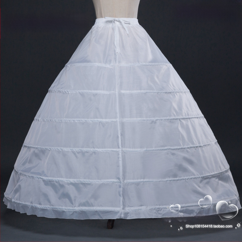 Сватбена рокля с голям балдахин на едро с 6 стоманени пръстена, подплата на полата с изключително голяма форма