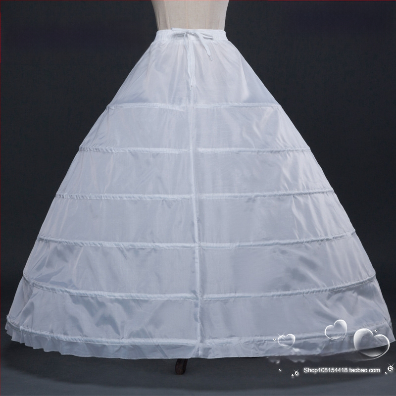 Сватбена рокля с голям балдахин на едро с 6 стоманени пръстена, подплата на полата с изключително голяма форма