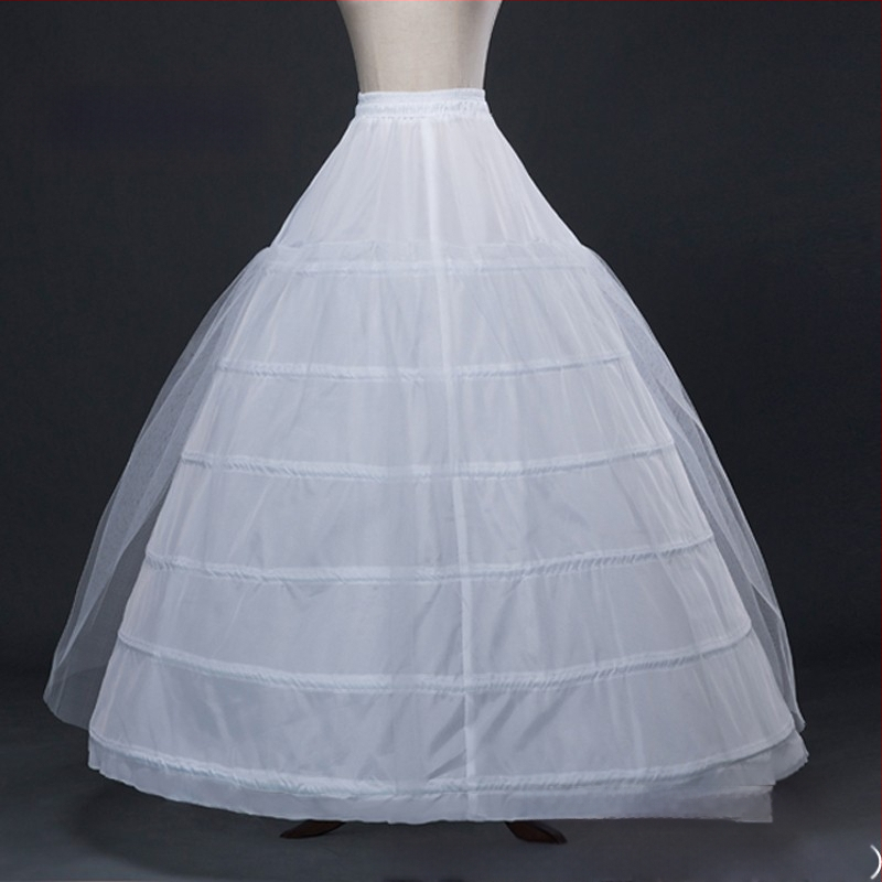 Сватбена рокля с голям балдахин на едро с 6 стоманени пръстена, подплата на полата с изключително голяма форма