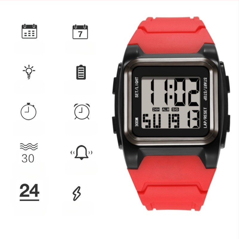 Zinātnes un tehnoloģiju sensoru pulkstenis ar augstu krāsu vērtību studentu ballītei, vienkāršs modes nišas dizains, vienradža ūdensizturīgs elektroniskais pulkstenis