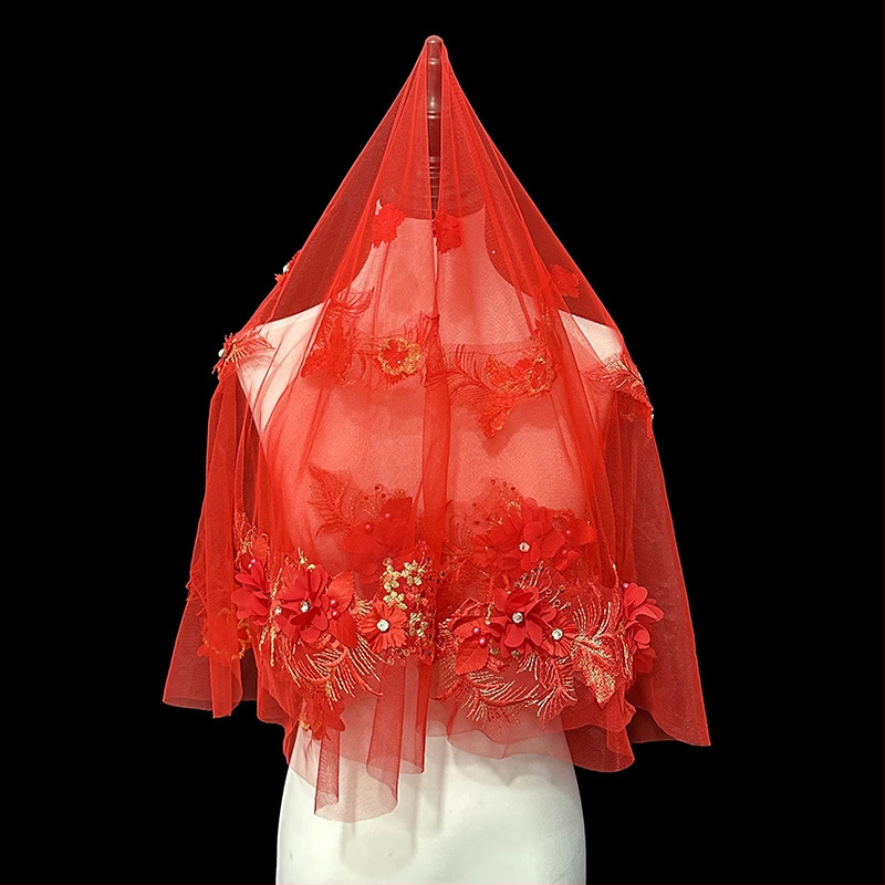 Nauja atvykusi raudonplaukė nuotakos ir vestuvinė suknelė „Xiuhe“ su raudonplauke kiniško stiliaus retro stiliaus trumpa nėriniuota foto siūlų nuotraukoms