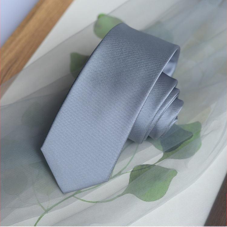 Proizvođač prekogranične korejske kravate čiste boje za muškarce, ležerne formalne odjeće, poslovne uske verzije, uske, u preppy stilu, crne, moderne, modne