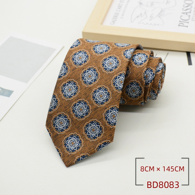 Kravata za muškarce, formalna odjeća u korejskom stilu, britanski poslovni gospodin, europski i američki stil, smeđa kaki poslovna odjeća, 8 cm, ručna izrada