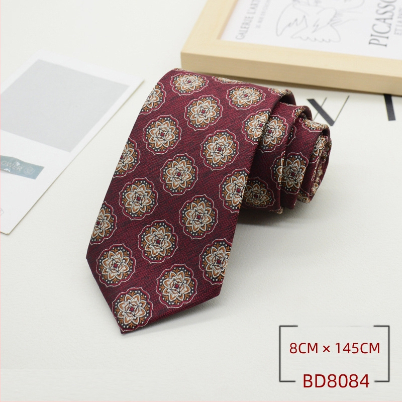 Kravata za muškarce, formalna odjeća u korejskom stilu, britanski poslovni gospodin, europski i američki stil, smeđa kaki poslovna odjeća, 8 cm, ručna izrada