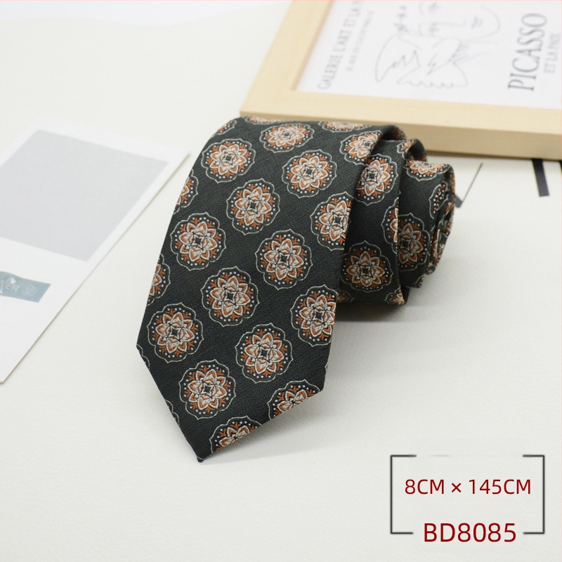 Kravata za muškarce, formalna odjeća u korejskom stilu, britanski poslovni gospodin, europski i američki stil, smeđa kaki poslovna odjeća, 8 cm, ručna izrada