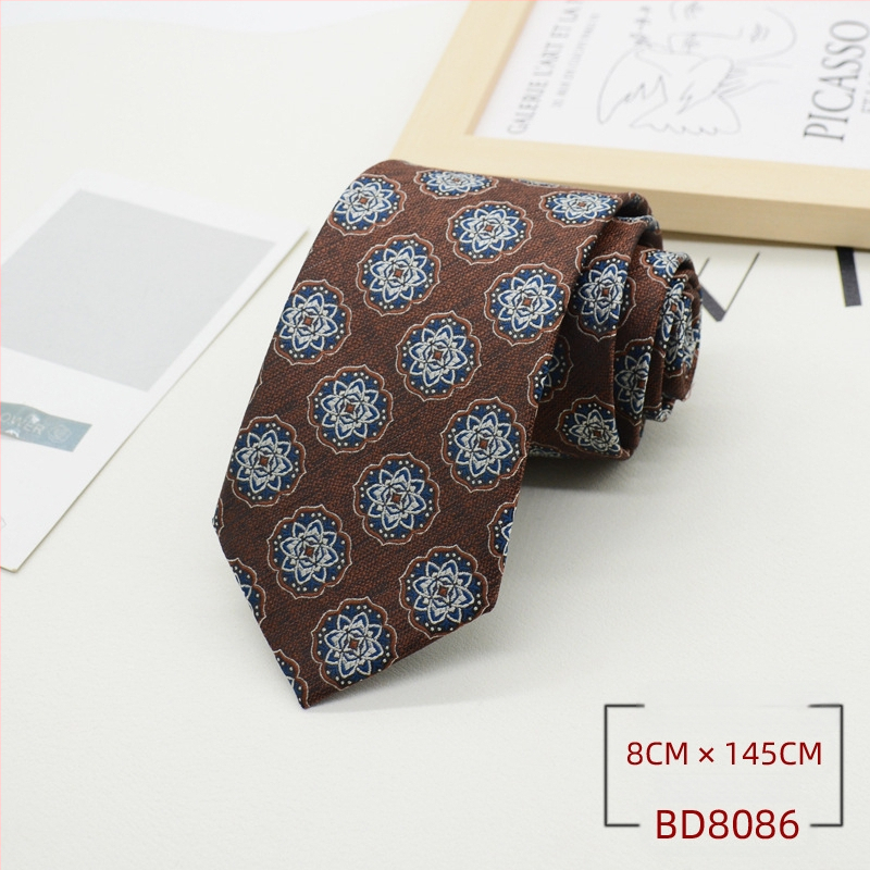 Kravata za muškarce, formalna odjeća u korejskom stilu, britanski poslovni gospodin, europski i američki stil, smeđa kaki poslovna odjeća, 8 cm, ručna izrada