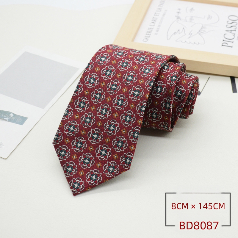 Kravata za muškarce, formalna odjeća u korejskom stilu, britanski poslovni gospodin, europski i američki stil, smeđa kaki poslovna odjeća, 8 cm, ručna izrada