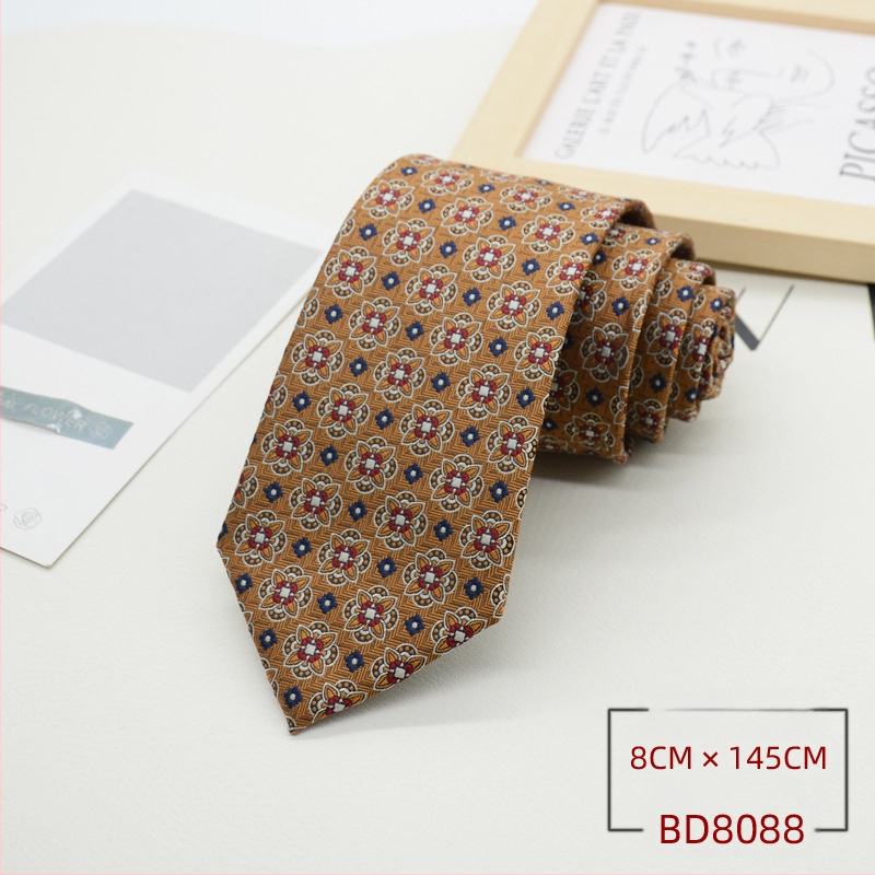 Kravata za muškarce, formalna odjeća u korejskom stilu, britanski poslovni gospodin, europski i američki stil, smeđa kaki poslovna odjeća, 8 cm, ručna izrada