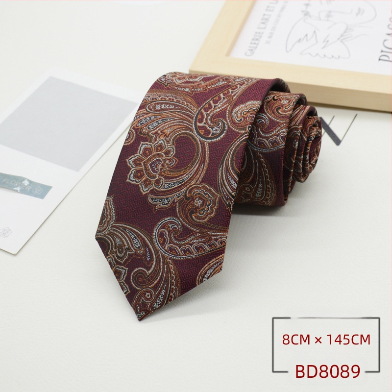 Kravata za muškarce, formalna odjeća u korejskom stilu, britanski poslovni gospodin, europski i američki stil, smeđa kaki poslovna odjeća, 8 cm, ručna izrada