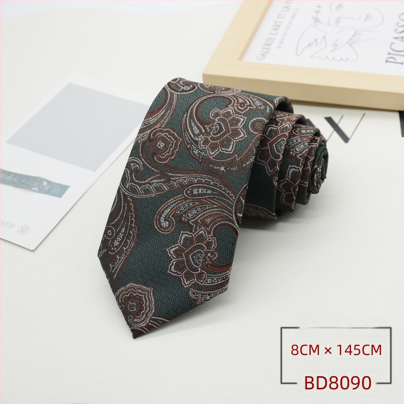 Kravata za muškarce, formalna odjeća u korejskom stilu, britanski poslovni gospodin, europski i američki stil, smeđa kaki poslovna odjeća, 8 cm, ručna izrada