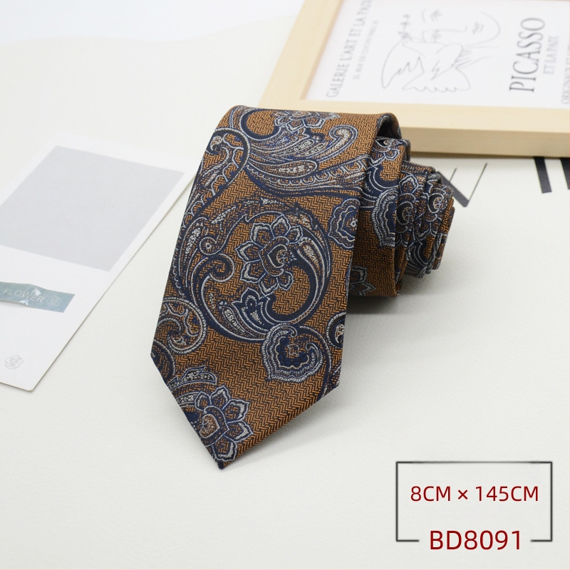Kravata za muškarce, formalna odjeća u korejskom stilu, britanski poslovni gospodin, europski i američki stil, smeđa kaki poslovna odjeća, 8 cm, ručna izrada