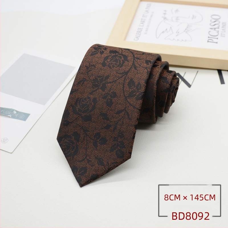 Kravata za muškarce, formalna odjeća u korejskom stilu, britanski poslovni gospodin, europski i američki stil, smeđa kaki poslovna odjeća, 8 cm, ručna izrada