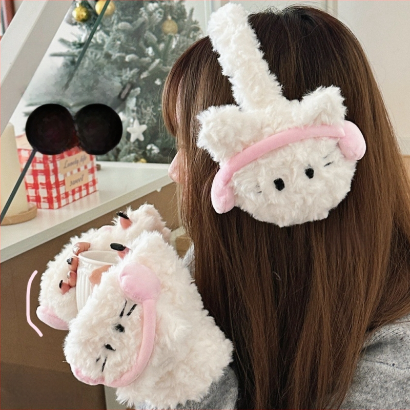 Γάντια ωτοασπίδων Winter Sweet Joker για κορίτσια, ανθεκτικά στο κρύο, ζεστά, αντιανεμικά, κοψίματα στα μισά δάχτυλα, χαριτωμένα κοσμήματα