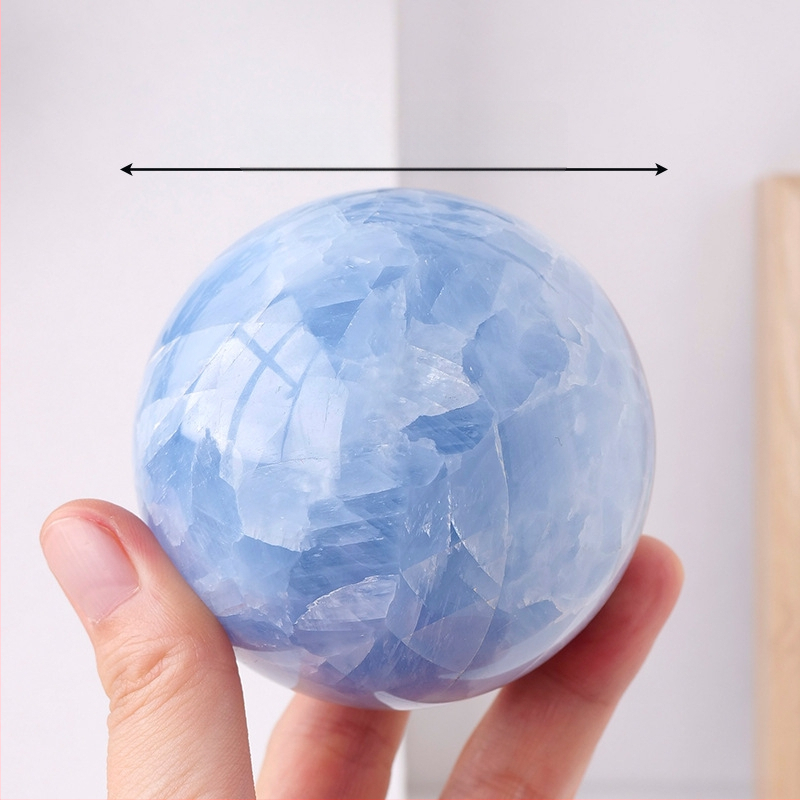 Natūralaus krištolo celestito krištolo rutulio papuošalai, originalus akmuo, poliruotas kianito rutulys, fengšui rutulys, septynių žvaigždžių masyvas, namų papuošalai