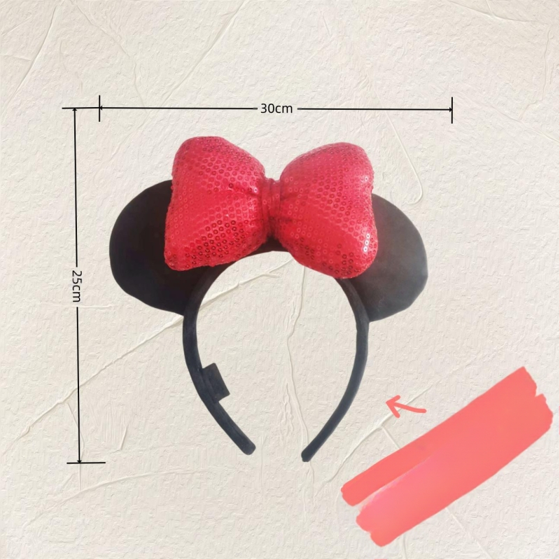 Mielas tarpvalstybinis Mikio ir Minnie galvos juosta su blizgučiais ir ausimis, plaukų aksesuarai