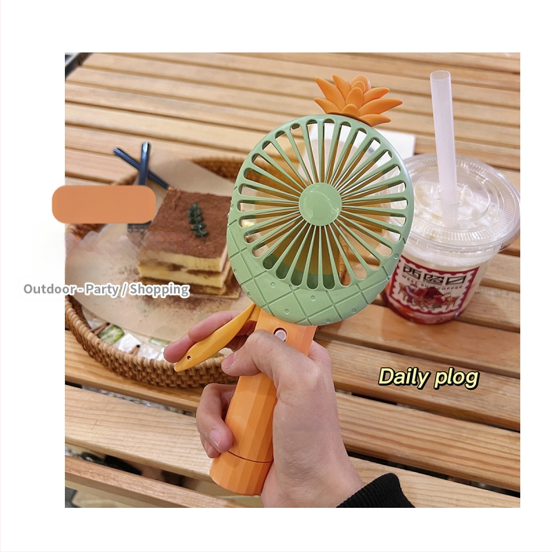 Naujas produktas Mini vaisių rankinis rankinis slėgis Mažas nešiojamas ventiliatorius Mielas ananasų morkų purškiklis Rankinis ventiliatorius